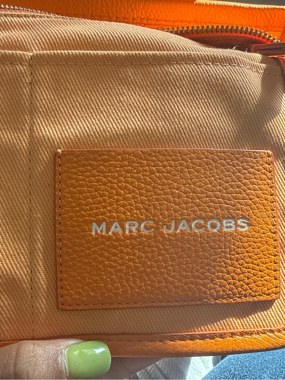 Marc Jacobs Orange Pebbled Leather Tote with Top Handles - Picture 5 of 8